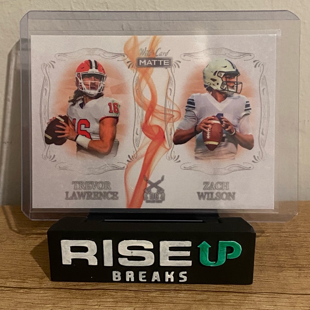 2021 MATTE Dueling Guns White - Red Smoke Trevor Lawrence Zach Wilson Rookie RC